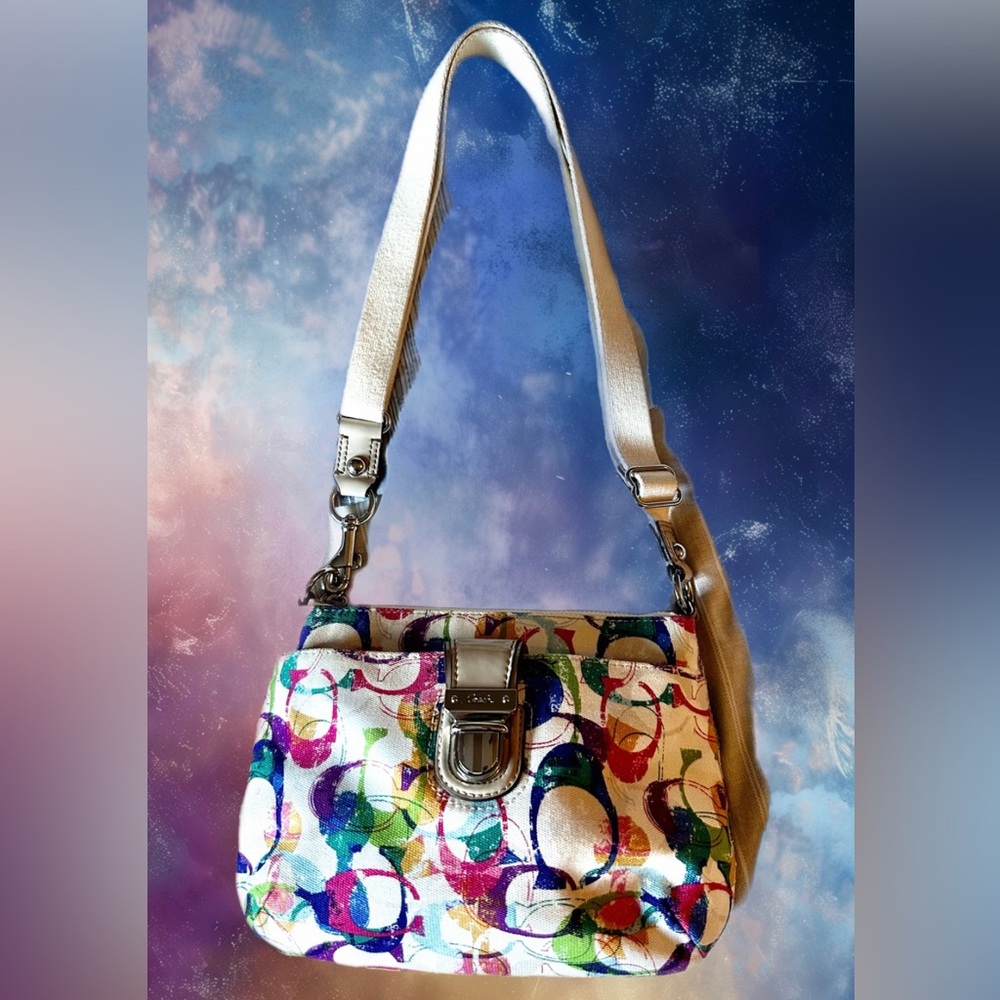 COACH Poppy Multicolor Stamped Signature C Crossbody- Y2K - Picture 12 of 12